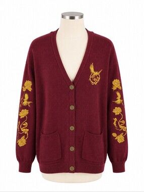 Hunger Games Ballad of Songbirds Snakes Embroidered Cardigan Sweater Hot Topic L